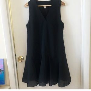 J Crew Black Flounce Dress